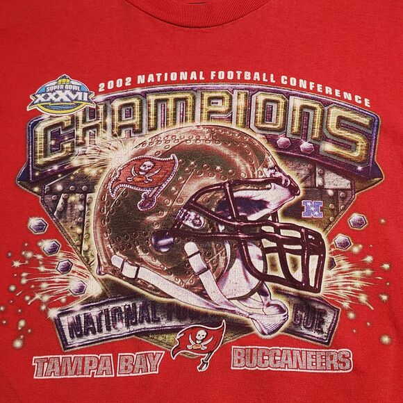 Vintage Tampa Bay Buccaneers‎ Shirt Mens Large NFL Football Champions 2002 Tee - Picture 3 of 13